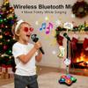 The All-in-One Microphone Toy, Bluetooth Karaoke Machine with Adjustable Stand, Echo Effects, Portable Karaoke Machine for Singing, Music Play, 5 Lights, Perfect for Little Singers (Black,Upgraded) view 2
