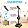 The All-in-One Microphone Toy, Bluetooth Karaoke Machine with Adjustable Stand, Echo Effects, Portable Karaoke Machine for Singing, Music Play, 5 Lights, Perfect for Little Singers (Black,Upgraded) view 3