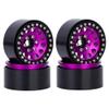 4Pcs 1.9 Inch Beadlock Wheels Rims Hubs Compatible with 1 10 Scale RC Crawler Cars Wraith RR10 Models Upgrade Parts(Purple) view 1