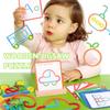 120 Pcs Wooden Pattern Blocks for Spelling Learn, Wooden Pattern Blocks with 20 Pcs Design Cards, Math & Art, Creative Shape Puzzles for 3-5 Year Olds Early Learn Activity Gifts view 2
