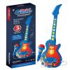 The All-in-One Microphone Toy, Portable Kids Karaoke Machine, Kids Microphones with Stand, with Flashing Stage Lights and Pedals, Guitar Toys for Fun Musical Effects (Blue, Guitar) view 1