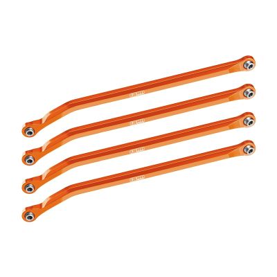 Aluminum 7075-T6 Alloy High-Clearance Lower Link Bar Set for Vanquish 1:10 H10 Optic Kit/Yokohama RTR/Sparco RTR Rock Crawler Upgrades - Orange