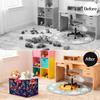 Potluxt Rectangular Nursery Baby Basket, Collapsible Kids Toy Clothes Storage Bin Organizer Gift Baskets for Bookshelf Playroom Bedroom Decor(2Pcs, Psychedelic Mushrooms) view 4