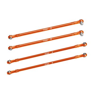Aluminum 7075-T6 Alloy Upper Link Bar Set for Vanquish 1:10 H10 Optic Kit/Yokohama RTR/Sparco RTR Rock Crawler Upgrades - Orange