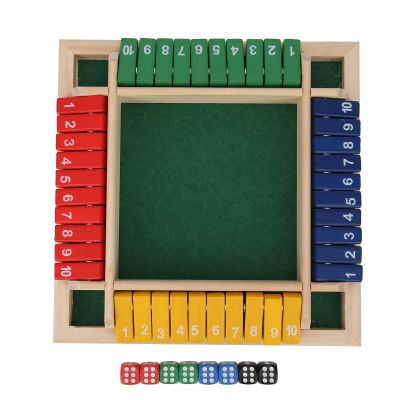 Mrisata Shut The Box Dice Game,2 to 4 Player Family Wooden Board Table Math Games for Adults and Kids Family Parent Child, 8 Dices Classics for Classroom,Home,Party