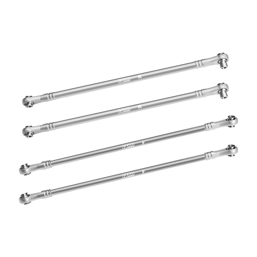 Aluminum 7075-T6 Alloy Upper Link Bar Set for Vanquish 1:10 H10 Optic Kit/Yokohama RTR/Sparco RTR Rock Crawler Upgrades - Silver