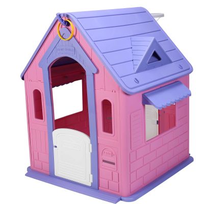 Indoor/Outdoor Playset with Basketball Hoop Dartboard Plastic Playhouse Outdoor Playhouse for 2-5 Years