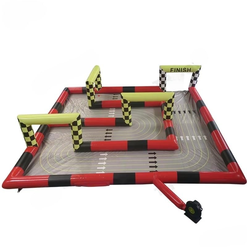 10x10m Giant Inflatable Race Track with Floor Go Kart Track Air Race Track Rc Mega Blow Up Arena 33x33ft with Blower