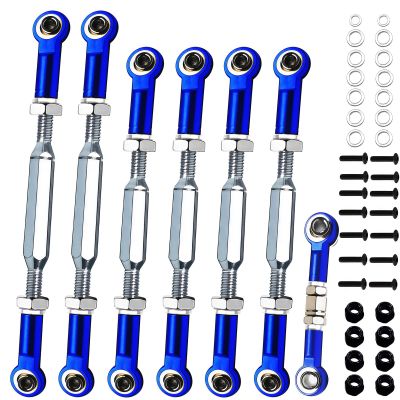 Adjustable 74-112 mm Stainless Steel Turnbuckles/Camber Links With Spacers Suitable for 1/10 Traxxas Slash 4X4/2WD, Rustler4X4/2WD, Stampede 4X4/2WD, Nitro Slash, Bandit,Upgrade RC Car Parts(NavyBlue)