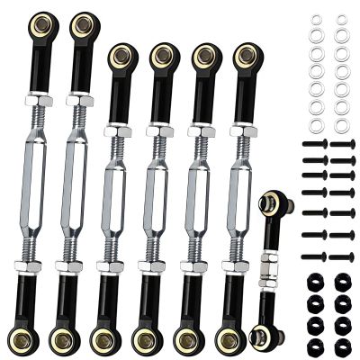 (2026 New Upgrade) 74-112 mm Stainless Steel Turnbuckles/Camber Links with Spacers fit for 1/10 Traxxas Slash 2WD All Model, Rustler 2WD,Slash 4X4,Hoss 4X4, Stampede,RC Car Hops Up Parts (Black)
