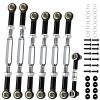 (2026 New Upgrade) 74-112 mm Stainless Steel Turnbuckles/Camber Links with Spacers fit for 1/10 Traxxas Slash 2WD All Model, Rustler 2WD,Slash 4X4,Hoss 4X4, Stampede,RC Car Hops Up Parts (Black) view 1