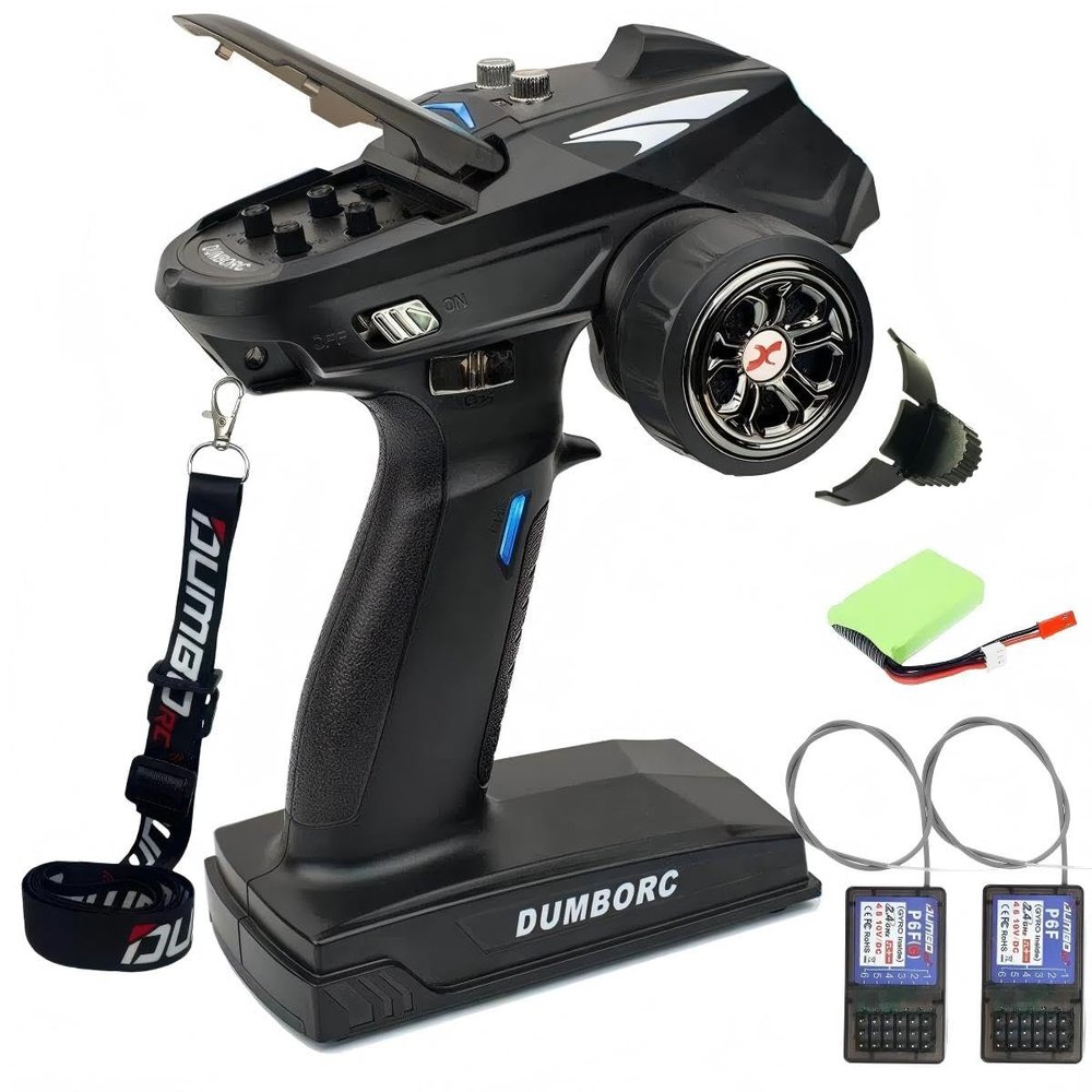 Newer Stone Keeper Dumbo rc X6 Radio Transmitter with 3 Receivers and Lights for Rc Cars Boats Tank Crawler Off-Road Vehicle (X6 W/ 2 Receivers/Bat-t-ery)