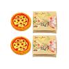 2 Set Miniature Pizza Box, 1:6 & 1:12 Scale Realistic Dollhouse Food Model Set, Yellow Resin Doll House Furniture Supplies for Pretend Play Kitchen view 1