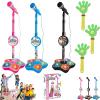 Cyeior The All-in-One Microphone Toy, Kids Microphone with Stand, Adjustable Stand, Speaker & LED Lights, Funny Karaoke Microphones Toy for Singing, Boys & Girls (Pink*Black*Blue) view 1