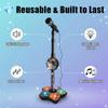 Cyeior The All-in-One Microphone Toy, Kids Microphone with Stand, Adjustable Stand, Speaker & LED Lights, Funny Karaoke Microphones Toy for Singing, Boys & Girls (Pink*Black*Blue) view 3
