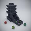 XJPONGC Temple Dice Dice Tower Dungeons and Dragons RPG Tabletop Roleplaying Game Jail DND (Random 7PCS D20 Dice Set Included) (Black) view 1