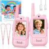 Video walkie-Talkie, 2 Sets of Rechargeable walkie-talkies, Voice Converter, 1000 feet Communication Range, Indoor Entertainment, Camping, Traveling, Boys and Girls' Birthday Gifts (Pink/Pink) view 1