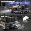 Hitish RC Tank - 2.4Ghz Remote Control Army Tank Toys with Auto Demo Sound Light Smoke - 13 Channel Military Vehicles Model Gift for Kids Adults Boys Age 6-8 9-12, Army Green view 3