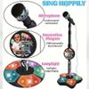 The All-in-One Microphone Toy, 2026 New Toy Microphone for Kids with Stand & Colorful Lights, Got Built-in Music, Echo Effects, Fun and Easy-to-Use, for Little Singers (Blue+Pink) view 4