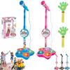 Cyeior The All-in-One Microphone Toy, Kids Microphone with Stand, Adjustable Stand, Speaker & LED Lights, Funny Karaoke Microphones Toy for Singing, Boys & Girls (Pink *Blue) view 1