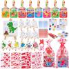 Pajean 28 Sets Valentines Day Gifts Watercolor Paint Set with Paintbrush Wooden Easel Mini Painting Canvas Panel Valentines Craft Exchange Gifts for Paint and Sip Supplies (Dinosaur) view 1