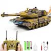 Hitish RC Tank - 2.4Ghz Remote Control Army Tank Toys with Auto Demo Sound Light Smoke - 13 Channel Military Vehicles Model Gift for Kids Adults Boys Age 6-8 9-12, Army Beige view 1
