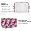 Sgojhrv Foldable Storage Basket Rose-pink Hearts Eye, Collapsible Stackable Organizer Bins with PE Waterproof Liner and PU Handles for Cupboard Shelves Bedroom Bathroom and Car Trunk 2 Pack view 2
