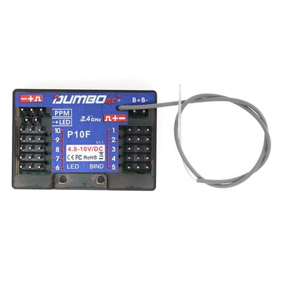 Dumborc 10CH 2.4GHz Rc Receiver P10F Voltage Return PPM Signal Output for DDF-350 Transmitter for Dumbo rc DDF-350 X10P-350 X6 X4 Transmitter RC Car Model Crawler Boat Vehicle