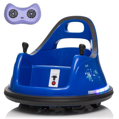 LUIBAS Electric Kids Car Ride On Bumpin Bumper Car for Boys and Girls, 12V Electric Bumper Car Toy Gifts W/Parent Remote Control, 360 Spin, Music and Bright LED Lights, Dark Blue
