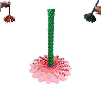 3D Printed Dahlia Fidget, 3D Printed Expanded Sensory Fidget Star, Fidget Toys for Stress Relief & Relaxation, Fidget Star with Smooth Rotation & Knurled Grip, Desk Toys for Adults (Pink)