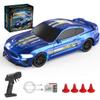 1/43 Scale 2.4G Full Proportional 4WD Mini RC Drift Car with LED Lights, 15KM/H High Speed Remote Control Racing Model, Desktop Drift Car for Adults and Hobbyists - Gyro Version/4 Set view 2