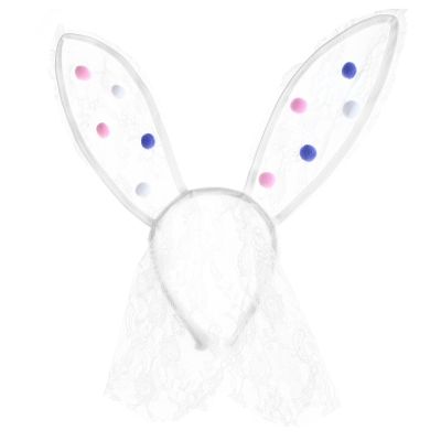 Ywmsfl Adorkable Cartoon Rabbits Pompoms Hair Hoop Eye-catching Headpiece Headwear For Halloween Cosplay Role Play Plush Cosplay Girl Plush Accessory