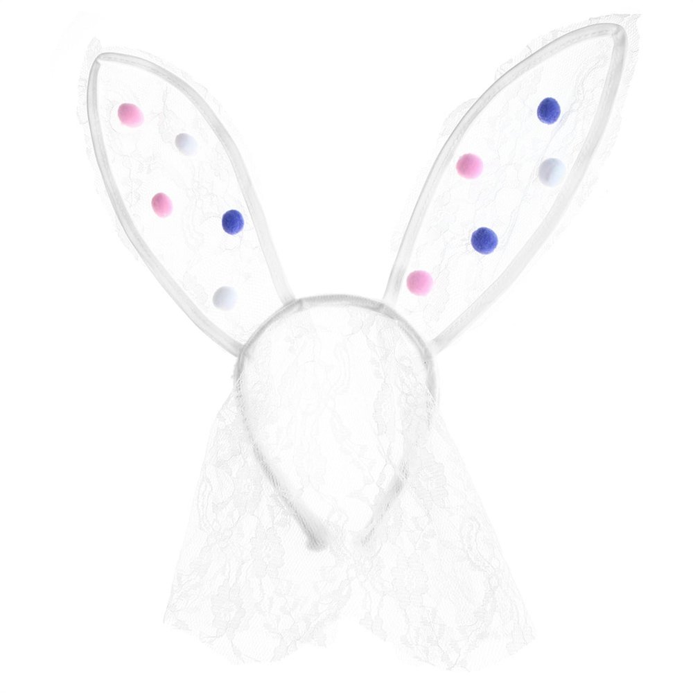 Ywmsfl Adorkable Cartoon Rabbits Pompoms Hair Hoop Eye-catching Headpiece Headwear For Halloween Cosplay Role Play Plush Cosplay Girl Plush Accessory