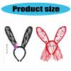 Ywmsfl Adorkable Cartoon Rabbits Pompoms Hair Hoop Eye-catching Headpiece Headwear For Halloween Cosplay Role Play Plush Cosplay Girl Plush Accessory view 4