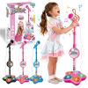 The All-in-One Microphone Toy, Kids Microphone with Stand Adjustable, Speaker & Led Lights, Fun Standing Karaoke Microphone - Move to Play & Echo Effect, for Phones/MP3/Tablets, (Pink) view 1