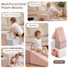 BanaSuper Kids Climbing Foam Blocks Playset - 7 Piece Toddler Climbing Toys, Indoor Gross Motor Development Montessori Gross Motor Toy for Babies & Toddlers (Pink&Blue) view 2
