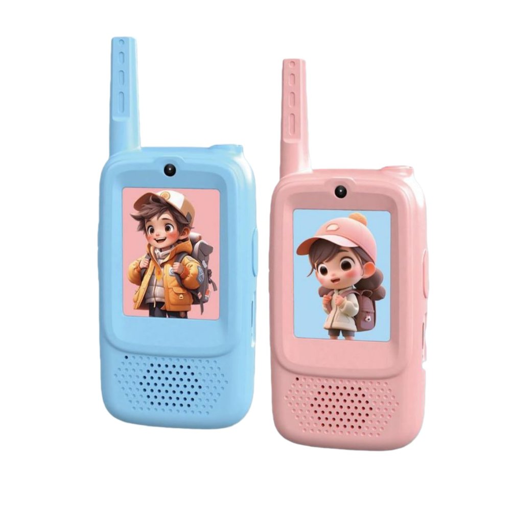 Tangxi Video Walkie Talkie for Kids, Screen Display Toy Radios with Voice Effects, 2 Pack Rechargeable Video Intercom Kids Walkie Talkies for Boys Girls