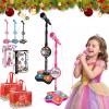 The All-in-One Microphone Toy, 2026 New Kids Karaoke Machine Toys with Adjustable Stand, Colorful Lights, and Echo Effect, for Boys and Girls Christmas Birthday (2PCS A) view 1