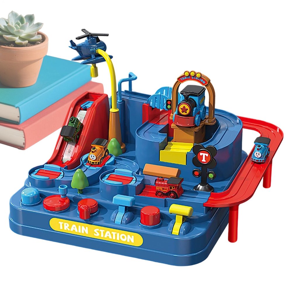 Jungle Dinosaur Adventure,Dinosaur Train Sliding Game,Car Track Toy,Christmas Adventure Theme Racing Track for Kids Boys Girls Birthday Home School Kindergarten Floor