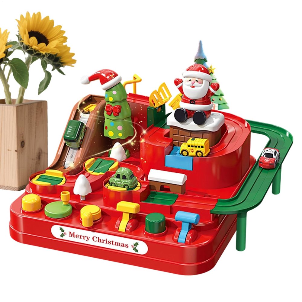 Jungle Dinosaur Adventure,Dinosaur Train Sliding Game,Car Track Toy,Christmas Adventure Theme Racing Track for Kids Boys Girls Birthday Home School Kindergarten Floor
