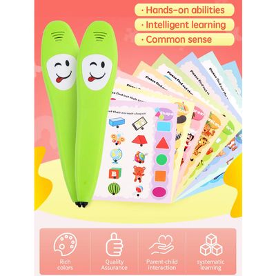 ASHATA Electronic English Book with Learning Pen Early Education Enlightenment Puzzle Reading Book (Colorful)