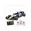 1:64 Scale Formula Racing RC Car, Die-Cast Metal Alloy, Red F1 Style, 2.4GHz Remote Control with LED Lights, 4.7" L x 1.97" W x 0.98" H (Blue-White) view 1