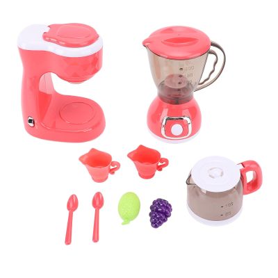 Fdit Toy Coffee Maker and Blender Play Kitchen Accessories Set for Children Safe ABS Material
