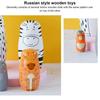 DIRBAK Russian Dolls, Handmade, Five Layer Wooden Animal Stacking Dolls, Featuring a Forest Pattern, a Small Figurine for Home Decoration view 4
