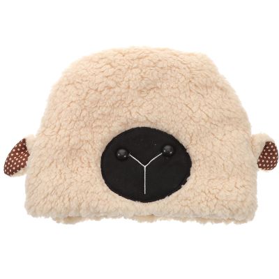 KESYOO Beige Sheep's Ears Plush Hat Faux Wool Fluffy Hat Cosplay Photography Accessory Warm Hat for Theme Parties and Daily Use