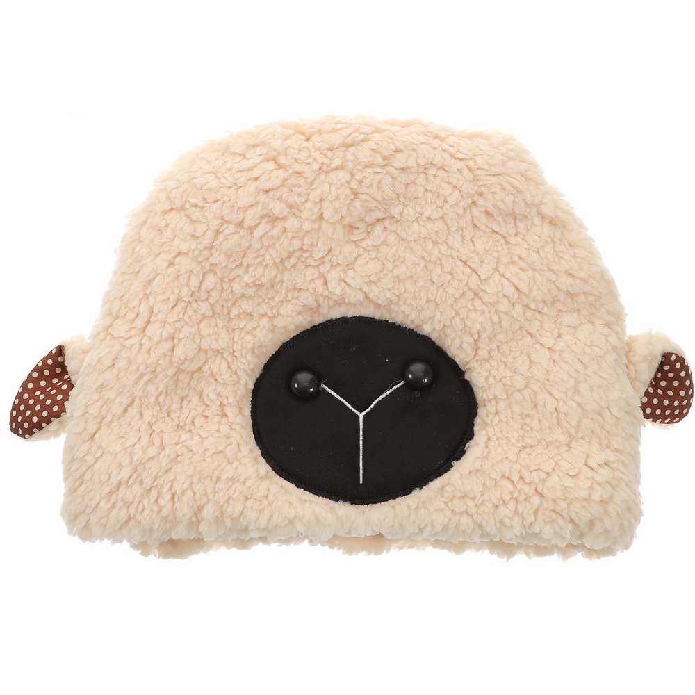 KESYOO Beige Sheep's Ears Plush Hat Faux Wool Fluffy Hat Cosplay Photography Accessory Warm Hat for Theme Parties and Daily Use