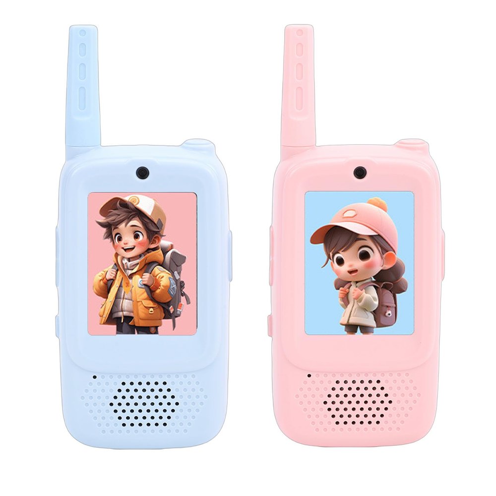 Diyeeni 2 Pack Video Walkie Talkies for Kids, Kids Walkie Talkies with Voice Effects, 2.0in Display, Rechargeable Video Intercom Toy Radios for Boys & Girls, 1640ft Range