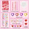 24 Pack Valentines Day Gifts for Kids Giant Lollipop-Shaped Stationery Set with Cards Pencils Stickers Erasers Rulers and Sharpeners for Kids Valentine's Day Classroom Exchange and School Party Favors view 2