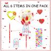 24 Pack Valentines Day Gifts for Kids Giant Lollipop-Shaped Stationery Set with Cards Pencils Stickers Erasers Rulers and Sharpeners for Kids Valentine's Day Classroom Exchange and School Party Favors view 4