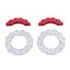 POENVFPO RC Car Brake Disc Caliper Set, Aluminum Alloy 3D Design for Realism Lightweight Anti Deformation with Simulated Caliper Components for RC Crawler Car Upgrade (Red) view 1